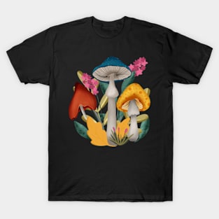 Whimsy Mushrooms in an autumn forest T-Shirt